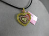 ESTATE 1.0CT FANCY YELLOW & PINK DIAMOND 18K 2 TONE GOLD 3D TRIPLE HEART PENDANT