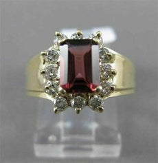 ESTATE 1.65CT DIAMOND & AAA TOURMALINE 14KT YELLOW GOLD SQUARE CUT CLUSTER RING
