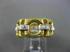 ANTIQUE WIDE .36CT OLD MINE DIAMOND 18KT TWO TONE GOLD OPEN ETERNITY RING #17195