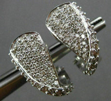 ESTATE .57CT ROUND DIAMOND 14KT WHITE GOLD 3D LOOP FLOATING CLIP ON EARRINGS