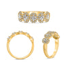 .86CT DIAMOND 18KT YELLOW GOLD OVAL & ROUND SEM ETERNITY FLOWER ANNIVERSARY RING