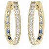 1.33CT DIAMOND & AAA SAPPHIRE 18KT YELLOW GOLD 3D MILGRAIN HANGING EARRINGS