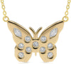 .35CT DIAMOND 14KT YELLOW GOLD 3D ROUND & MARQUISE SHAPE BUTTERFLY LOVE NECKLACE