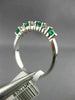 ESTATE .62CT DIAMOND & AAA EMERALD 14KT WHITE GOLD 3D 7 STONE ANNIVERSARY RING