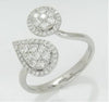 ESTATE .50CT DIAMOND 14KT WHITE GOLD 3D ROUND & PEAR SHAPE CRISS CROSS LOVE RING