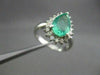 ESTATE LARGE 2.10CT DIAMOND & AAA COLOMBIAN EMERALD PLATINUM ENGAGEMENT RING