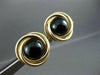 ESTATE LARGE 14KT YELLOW GOLD AAA ONYX CIRCULAR CLIP ON EARRINGS UNIQUE! #22547