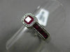ESTATE 1.29CT ROUND DIAMOND & RUBY 14K WHITE GOLD HALO FRIENDSHIP PROMISE RING