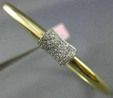 ESTATE .42CT DIAMOND 14KT WHITE & YELLOW GOLD SQUARE BOW CLASSIC BANGLE BRACELET