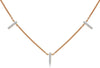 ESTATE .16CT DIAMOND 14KT ROSE GOLD 3D CLASSIC MULTI BAR FUN LOVE NECKLACE
