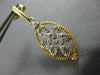 ESTATE .11CT DIAMOND 14K 2 TONE GOLD FILIGREE FLOWER LOVE KNOT HANGING EARRINGS
