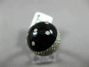 ESTATE WIDE 1.03CT DIAMOND & ONYX 14K WHITE GOLD 3D ROUND MOON & STAR LOVE RING