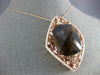 EXTRA LARGE 76.83CT DIAMOND & AAA SMOKEY TOPAZ 14K ROSE GOLD 3D FILIGREE PENDANT