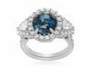 GIA CERTIFIED 6.82CT DIAMOND & AAA SAPPHIRE PLATINUM 3D FILIGREE ENGAGEMENT RING