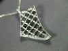 ESTATE .21CT DIAMOND 18K WHITE GOLD 3D OPEN FILIGREE FLOWER FLOATING FUN PENDANT