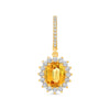 5.45CT DIAMOND & AAA YELLOW SAPPHIRE 18KT YELLOW 3D GOLD OVAL & ROUND EARRINGS