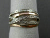 ESTATE .23CT DIAMOND 14KT WHITE & ROSE GOLD 3D MULTI ROW CRISS CROSS LOVE RING