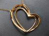 ESTATE LARGE .27CT DIAMOND 18KT ROSE GOLD DOUBLE HEART FUN LOVE FLOATING PENDANT