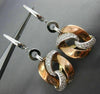 ESTATE LARGE .50CT DIAMOND 14KT WHITE & ROSE GOLD 3D LOVE KNOT HANGING EARRINGS
