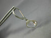 ESTATE AAA CRYSTAL 14KT WHITE GOLD 3D CUSHION CLASSIC BEZEL HANGING EARRINGS