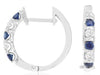 .60CT DIAMOND & AAA SAPPHIRE 14K WHITE GOLD 5 STONE HUGGIE HOOP HANGING EARRINGS
