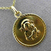 ESTATE 14KT YELLOW GOLD 3D CIRCULAR MOTHER MARY FLOATING PENDANT & CHAIN #25005