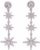 LARGE 1.02CT DIAMOND 18KT WHITE GOLD MULTI SNOWFLAKE STARBURST HANGING EARRINGS