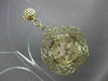 ESTATE LARGE 14KT YELLOW GOLD HANGING FLOWER FILIGREE HOOP EARRINGS 48MM #21557