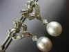 ESTATE LARGE 1.28CT DIAMOND & AAA SOUTH SEA PEARL 18KT WHITE GOLD HEART EARRINGS