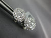 ESTATE LARGE 1.26CT DIAMOND 18K WHITE GOLD 3D ROUND CLUSTER FLOWER STUD EARRINGS