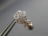 ANTIQUE 1.23CT DIAMOND 14KT WHITE GOLD 3D CLASSIC FLOWER LEAF EARRINGS #15877
