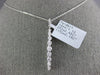 ESTATE .60CT DIAMOND 18KT WHITE GOLD 3D ROUND CLASSIC JOURNEY BAR PENDANT