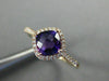 ESTATE 1.02CT DIAMOND & AAA AMETHYST 14KT ROSE GOLD 3D CUSHION FUN LOVE RING