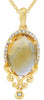 3.07CT DIAMOND & AAA CITRINE 14KT YELLOW GOLD OVAL & ROUND FUN FLOATING PENDANT