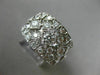 LARGE 2.0CT DIAMOND 18KT WHITE GOLD MULTI ROW SQUARE TRIANGULAR ANNIVERSARY RING
