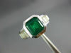 2.90CT DIAMOND & AAA EMERALD 14KT WHITE GOLD 3D SQUARE OCTAGON ENGAGEMENT RING