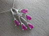 ESTATE 1.27CT DIAMOND & AAA RUBY 14KT WHITE GOLD 6 STONE PENDANT