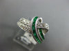 .91CT DIAMOND & AAA EMERALD 14KT WHITE GOLD PRINCESS TWO ROW LOVE KNOT FUN RING