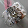 ESTATE WIDE .52CT WHITE & FANCY YELLOW DIAMOND 18KT WHITE GOLD FLOWER LOVE RING