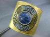 EXTRA LARGE 7.6CT DIAMOND & AAA SODALITE 18K BLACK & YELLOW GOLD BANGLE BRACELET