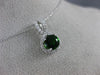 ESTATE 1.20CT DIAMOND & AAA GREEN GARNET 14KT WHITE GOLD ROUND INFINITY PENDANT