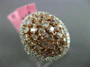 ESTATE EXTRA LARGE 4.23CT MULTI COLOR DIAMOND 18K WHITE & ROSE GOLD 3D OVAL RING