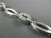 ANTIQUE 1CT ROUND DIAMOND 14K WHITE GOLD CLASSIC OVAL SATIN LINK BRACELET #11639