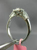 ESTATE 1.04CT ROUND & BAGUETTE DIAMOND 18KT WHITE GOLD CLUSTER SQUARE HALO RING