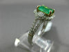 ESTATE 1.77CT DIAMOND & AAA EMERALD 14KT 2 TONE GOLD SQUARE HALO ENGAGEMENT RING