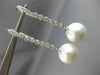 ESTATE .36CT DIAMOND & AAA SOUTH SEA PEARL 18KT WHITE GOLD 3D HANGING EARRINGS