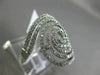 ESTATE LARGE 1.32CT DIAMOND 18KT WHITE GOLD 3D ROUND MULTI ROW SWIRL FUN RING