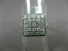 ESTATE WIDE 1.30CT ROUND DIAMOND 14KT WHITE GOLD 3D SQUARE PAVE HAMMER RING