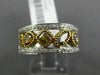 ESTATE 1.25CT MULTI COLOR DIAMOND 14KT WHITE GOLD MILGRAIN MULTI SHAPE FUN RING
