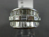 ESTATE WIDE 2.81CT BAGUETTE DIAMOND 18KT WHITE GOLD 3D WEDDING ANNIVERSARY RING